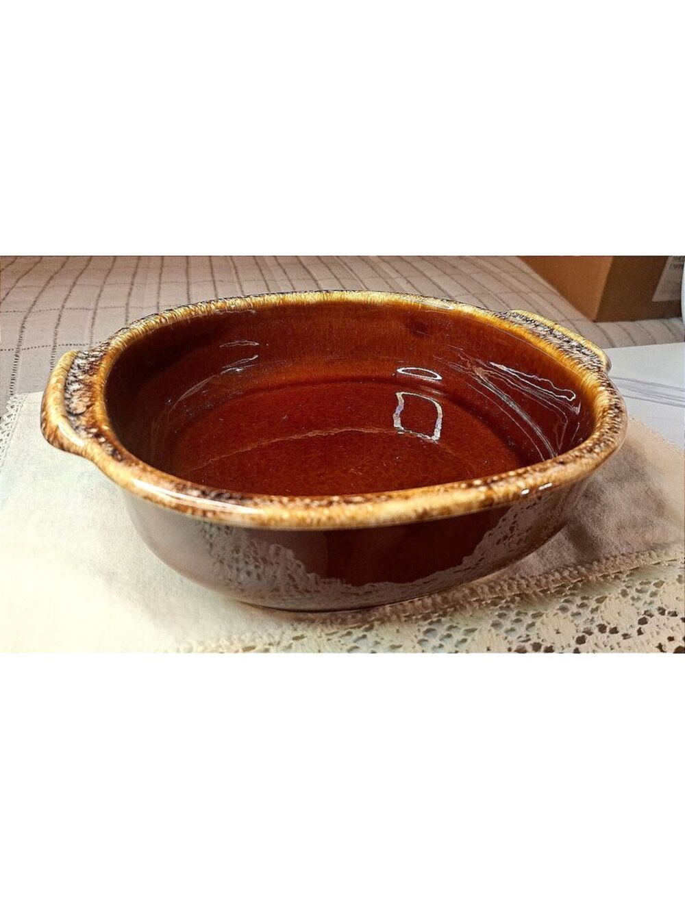 Vintage Hull Pottery Brown Drip 9" Square Bake & Serve